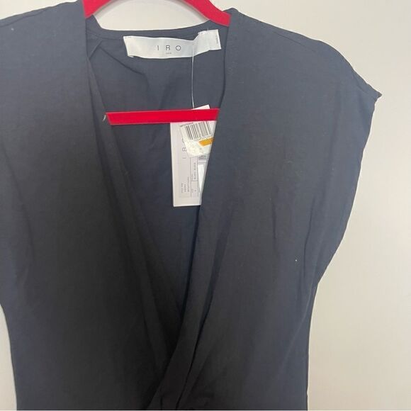 IRO Pheao draped dress in black New - Picture 8 of 14